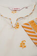White And Coral Cotton A-Line Printed Kurta image number 1