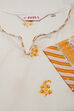 White And Yellow Cotton A-Line Printed Kurta image number 1