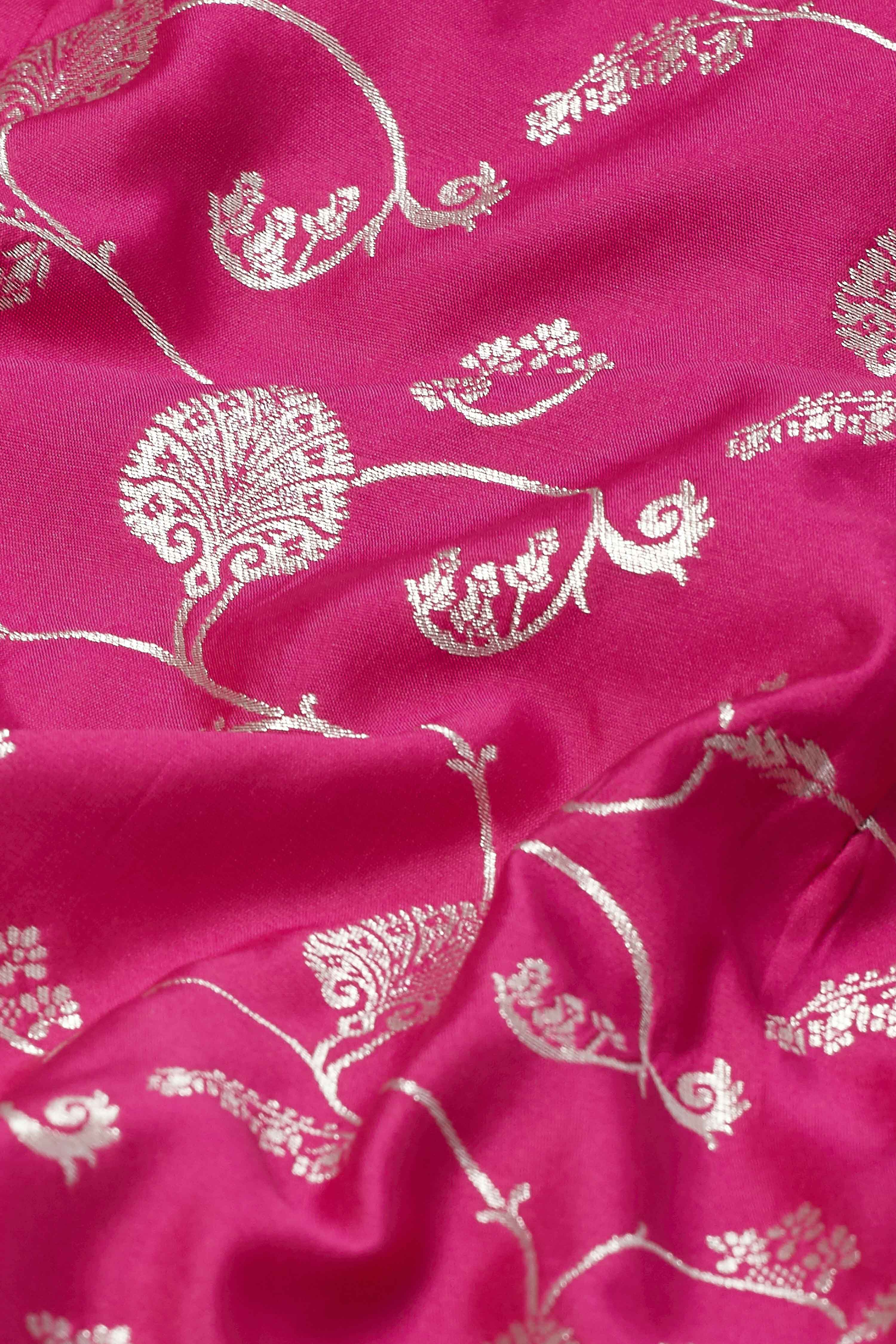 Pink Floral Yarndyed Straight Short Kurti image number 2
