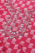 Pink Cotton Hand Block Print Unstitched Suit Set image number 5