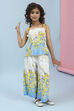White Cotton Floral Printed Top and Pant Set image number 7