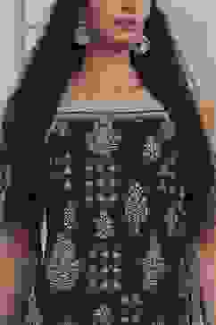 Indigo Cotton Printed Strappy Straight Kurta Set image number 1