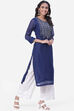 Blue Art Silk Kurta image number 3