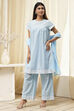 Light Blue Cotton Gathered Suit Set image number 6