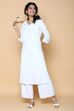 White cotton linen Kurta image number 4