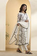 Off White Cotton Silk Kalidar Suit Set