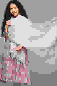 Lilac Cotton Blend Yarndyed Dupatta image number 1