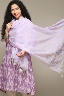 Lilac Cotton Blend Yarndyed Dupatta image number 1