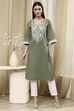 Maroon Cotton Dyed Straight Kurta image number 5