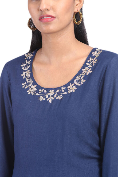 Coral Asymmetric Poly Cotton Printed Kurta image number 1