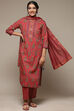 Cherry Cotton Straight Kurta Pants Suit Set image number 0