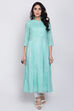 Turquoise Front Open Kurta image number 5