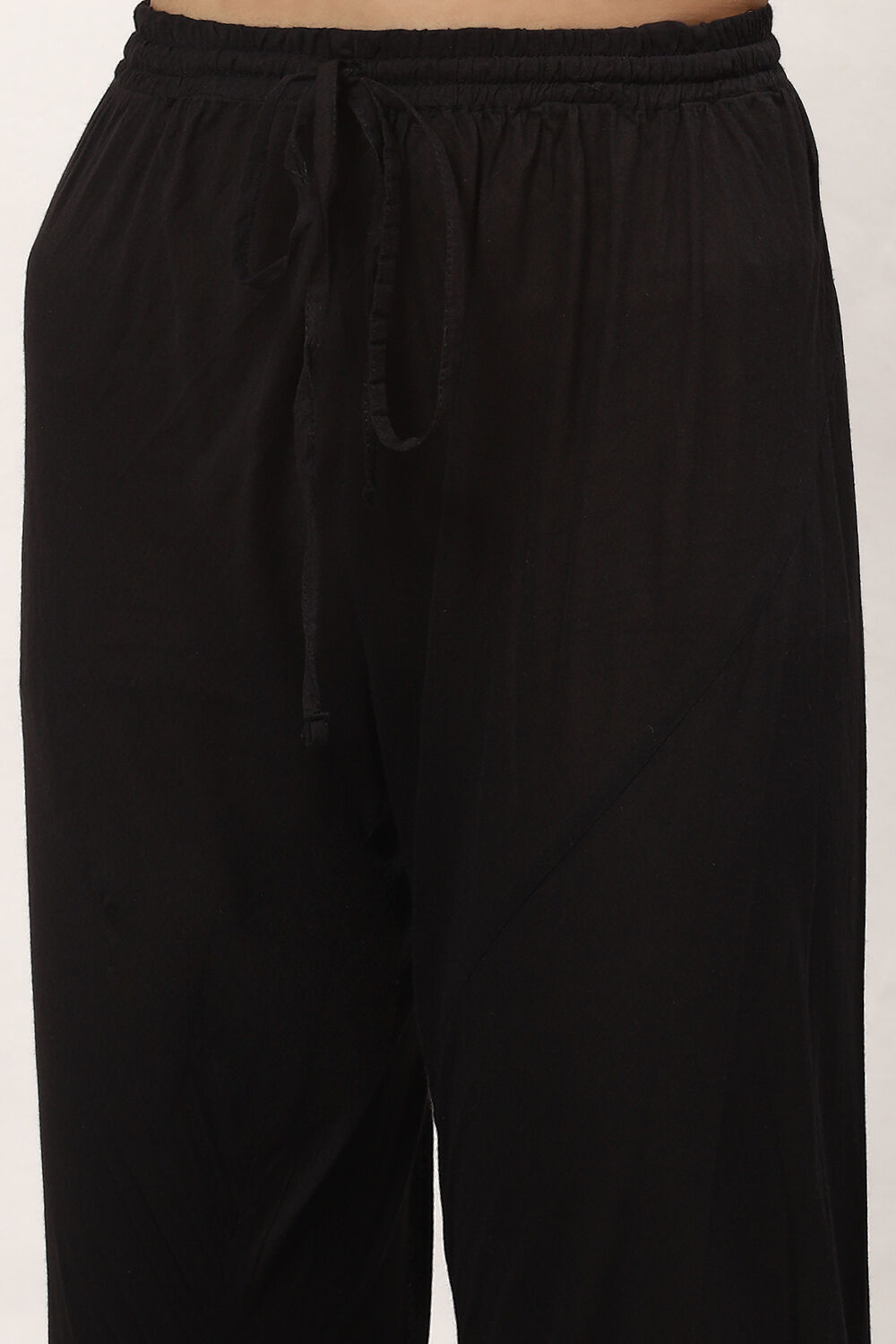 Rohit Bal Black Cotton Blend Straight Kurta Suit Set image number 2