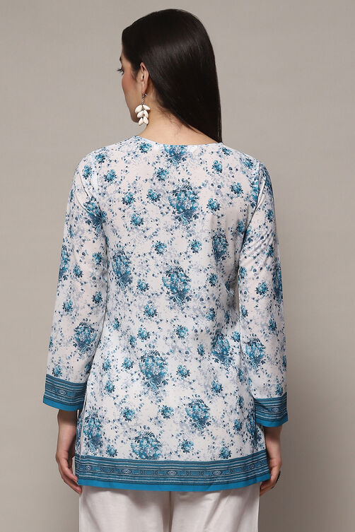 Indigo Polyester Straight Kurti image number 3