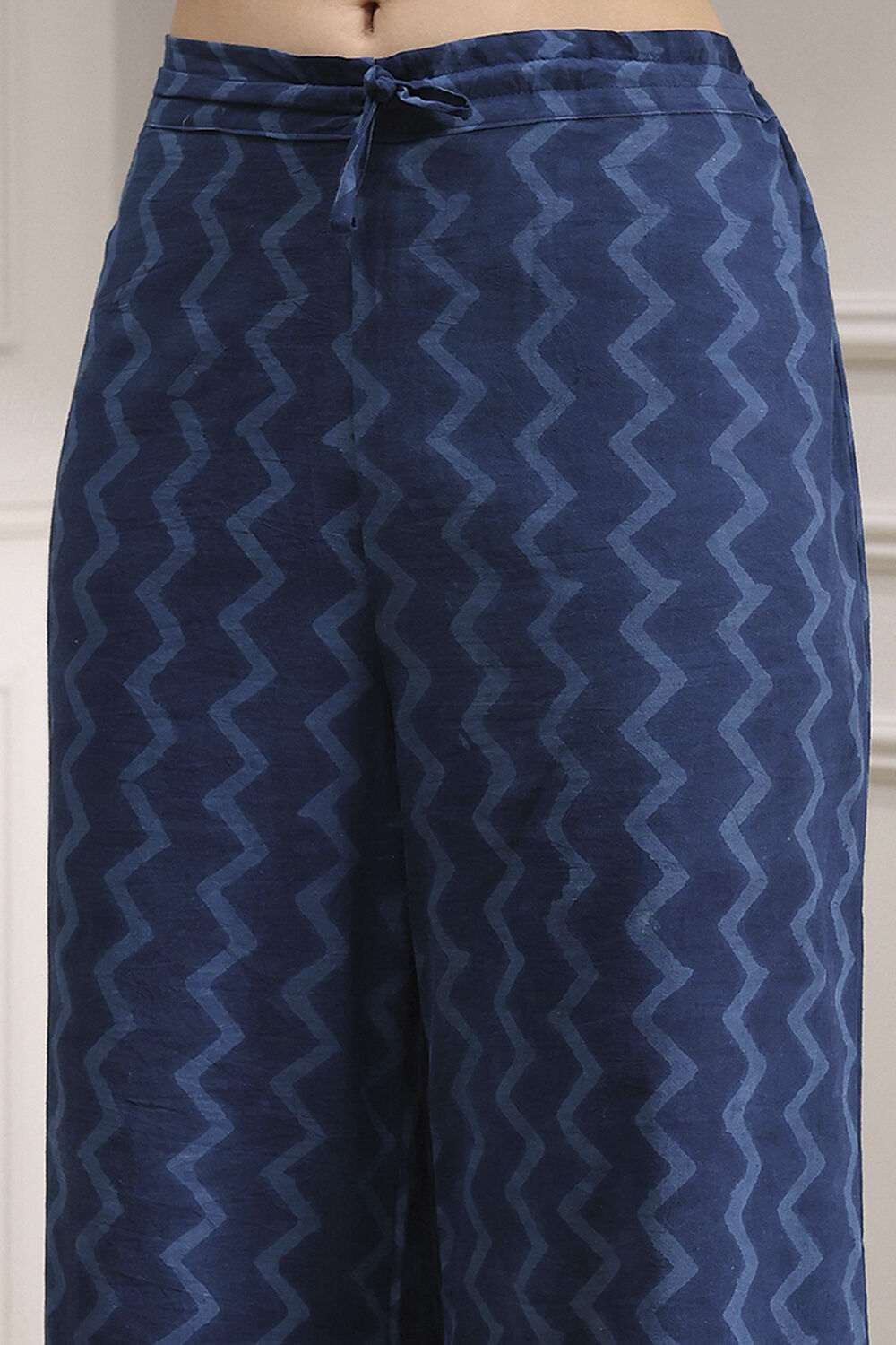 Blue Cotton Hand Embroidered Unstitched Suit Set image number 3