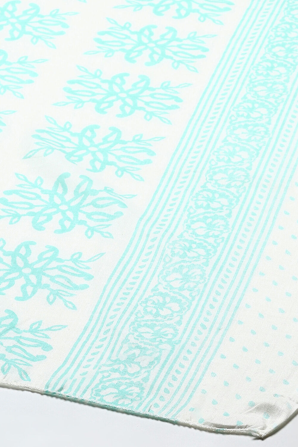 Green Cotton Hand Embroidered Unstitched Suit Set image number 4