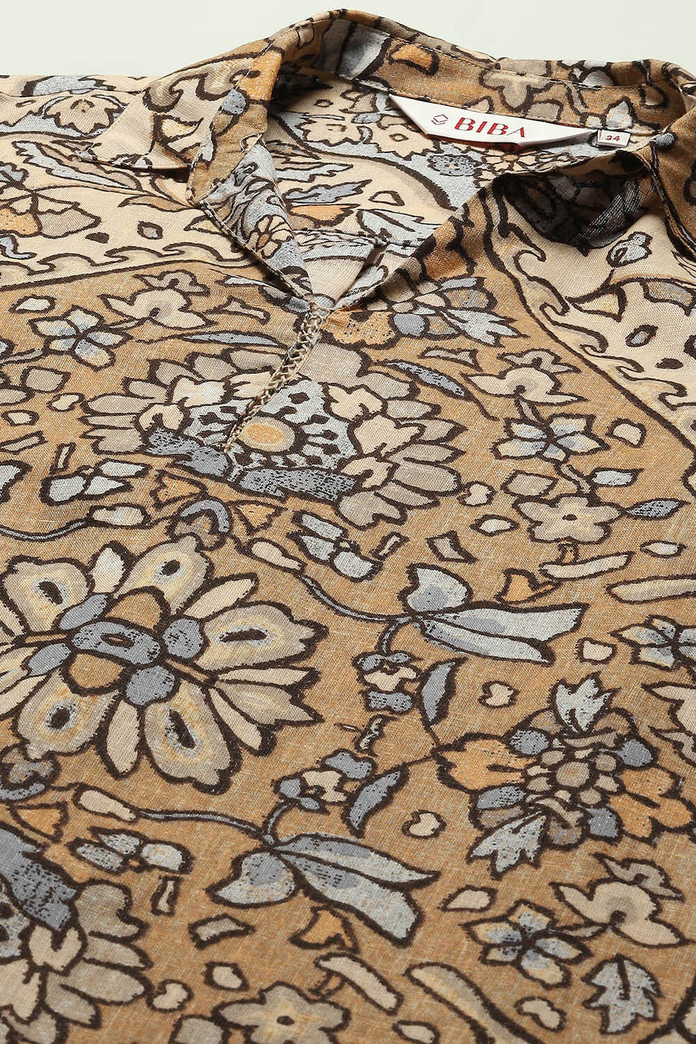 Yellow Rayon Floral Printed Straight Kurti image number 1