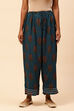 Teal Cotton Floral Palazzo Pants image number 0