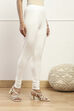 Camel Cotton Blend Solid Churidar image number 3