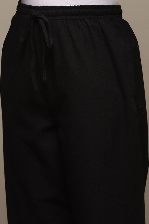 White Cotton Solid Pant image number 1