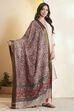 Red Chennur Silk Floral Printed Dupatta image number 4