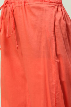 Coral Cotton Straight Kurta Regular Pant Suit Set image number 2