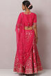 Hot Pink Straight Art Silk Lehenga Set image number 4