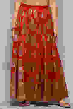 Red Polyester Printed Flared Skirt image number 5