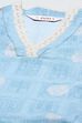 Pale Blue Printed Cotton Kalidar Suit Set image number 1