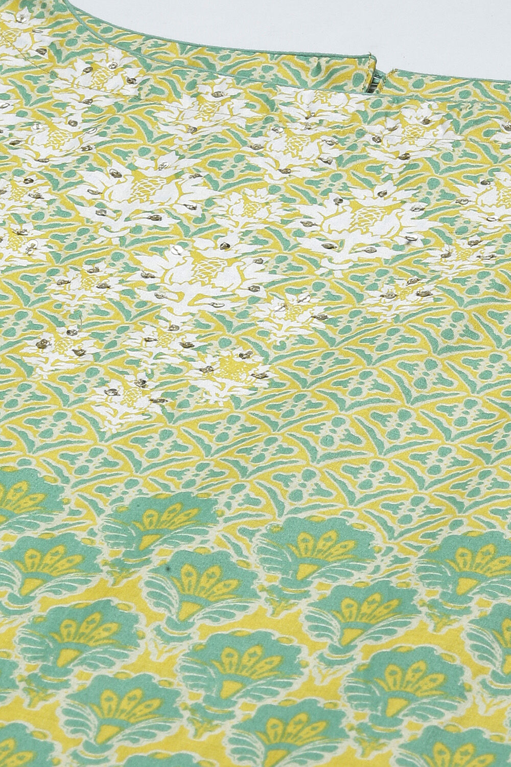 Lime Yellow Cotton Straight Kurta image number 1