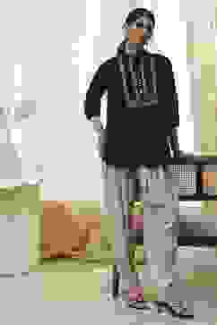 Beige Solid Straight Palazzos image number 0