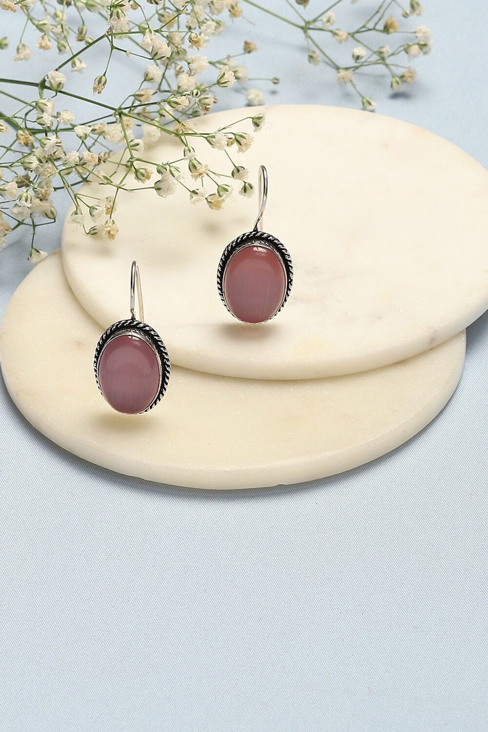 Light Pink Brass Earrings image number 0