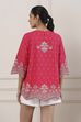 Red Cotton All-Over Floral Printed Kurti image number 3