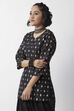 Black Cotton Gold Motif Printed Short Kurti image number 3