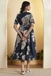Blue Cotton Asymmetric Dress image number 4