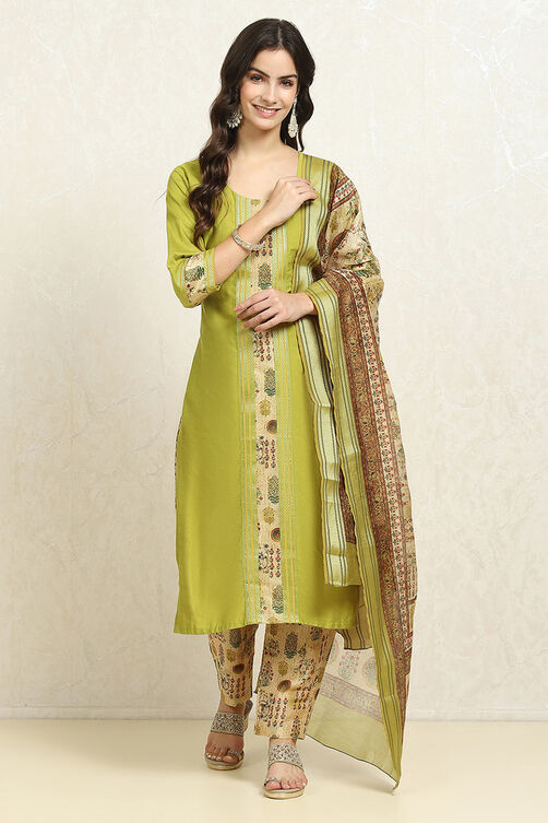 Maroon Cotton Handloom Unstitched Suit Set image number 7