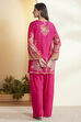Fuchsia Floral Printed Straight Kurta Set image number 6