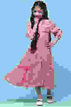  Red Printed Cambric Dress With Front Opening image number 0