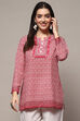 Pink Polyester Straight Kurti image number 5