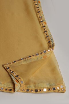 Yellow Art Silk Straight Kurta Regular Pant Suit Set image number 1