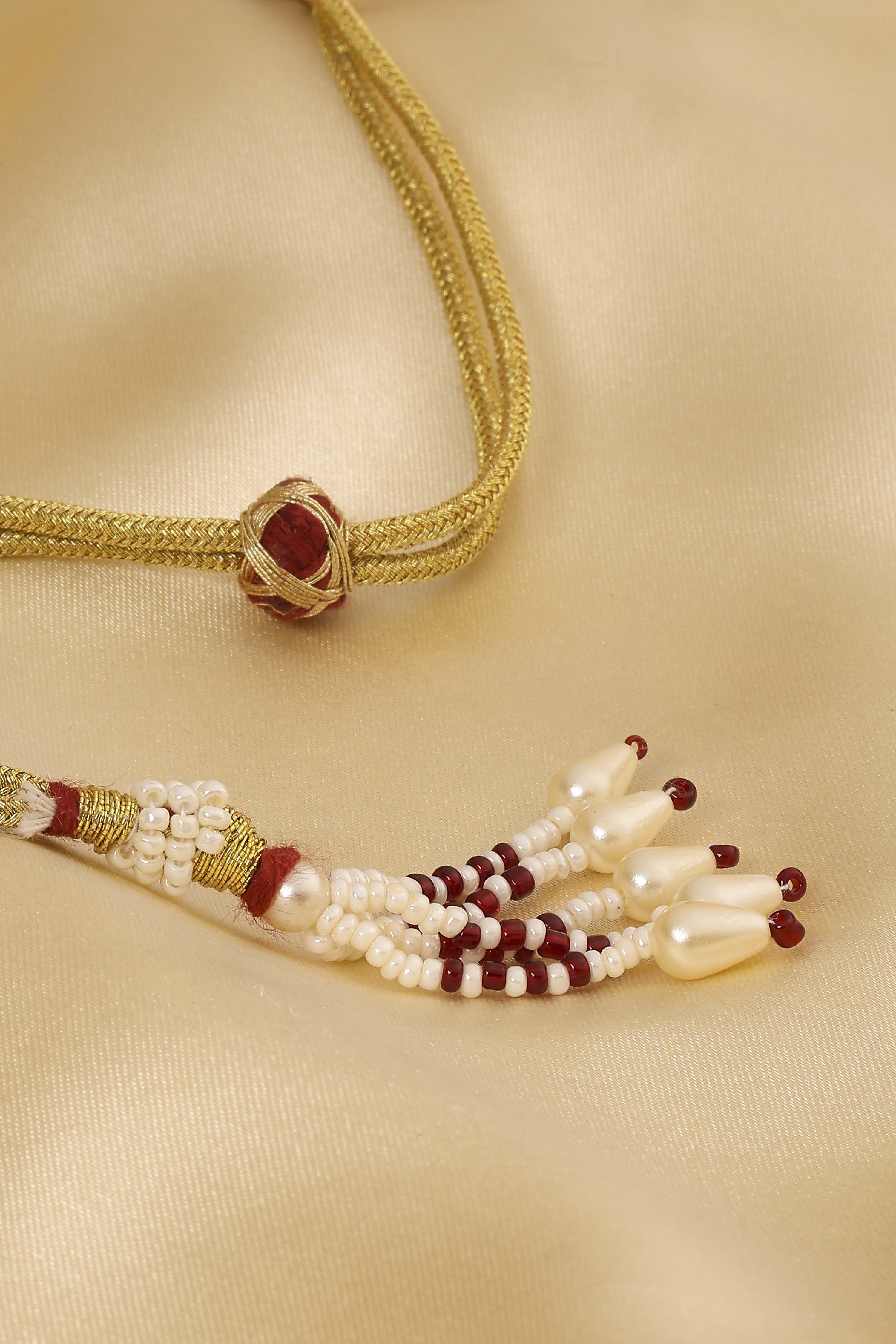 Red Brass Necklace Set image number 5