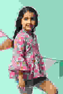 Blue Cotton Short Top image number 3