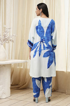 Indigo Blue and White Straight Co-ord Set image number 5