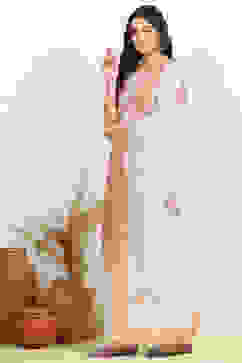 Peach Cotton Unstitched Suit Set image number 4