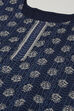 Blue Cotton Hand Block Print Unstitched Suit Set image number 5