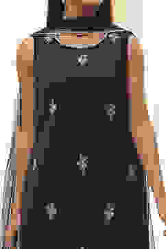 Blue Embroidered Straight Suit Set image number 1