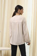 Beige Striped Straight Top image number 3