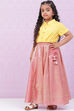 Pink Viscose Printed Short Top Lehenga Set image number 0