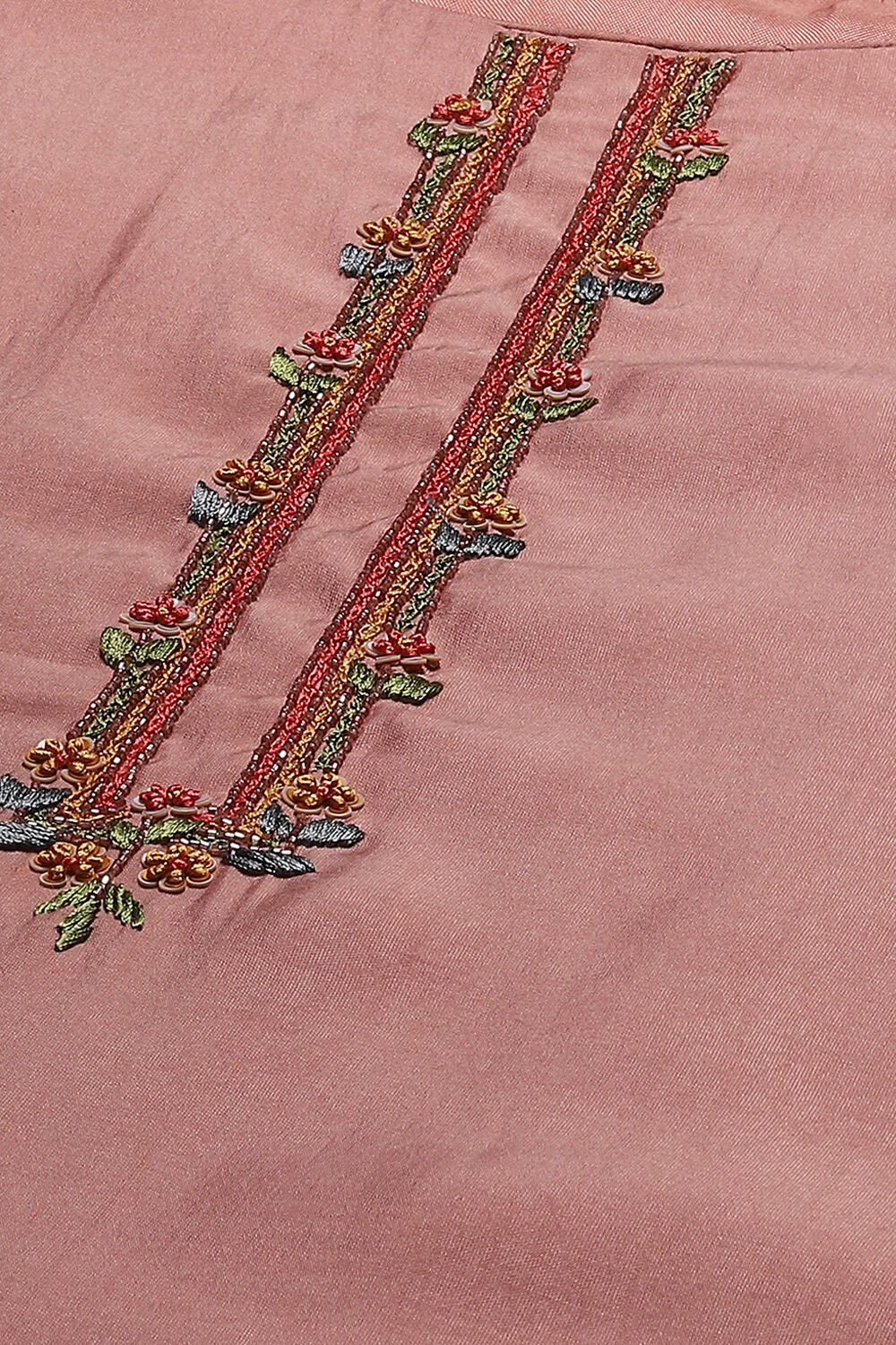 Pink Banarasi Silk Machine Embroidered Unstitched Suit Set image number 5