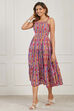 Blue Cotton A Line Dress image number 2